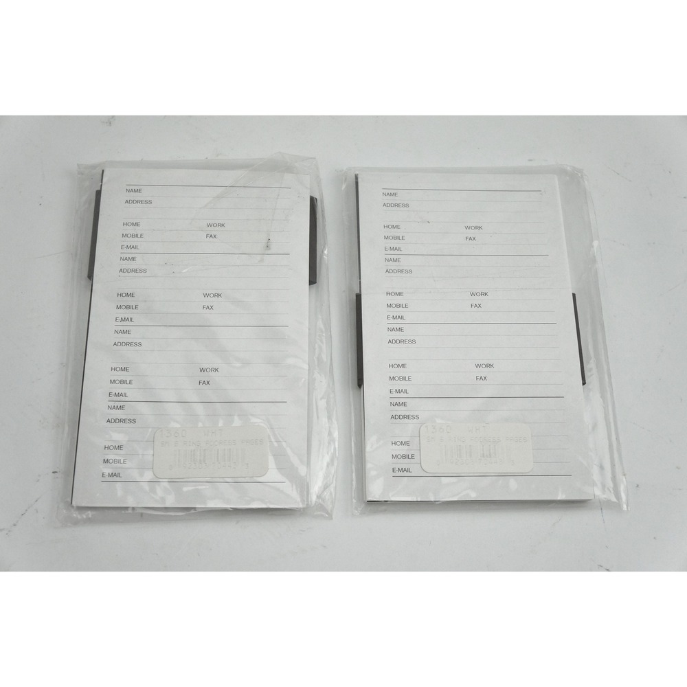 Vintage Coach Small 6 Ring Address Pages Set of 2 White 1360 Refill Inserts New - Picture 4 of 5